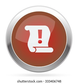 White Important Information icon on red web app button