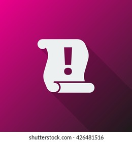 White Important Information icon on pink background