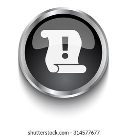 White Important Information symbol on black web button