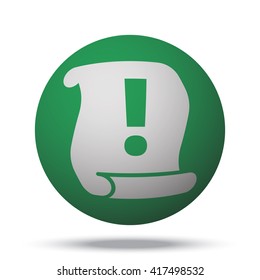 White Important Information web icon on green ball