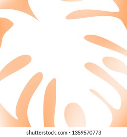 
The white imprint of the palm leaf on a yellow-orange background. Minimalistic design. Botanical background for postcards, books, announcements, design, banner, advertising.