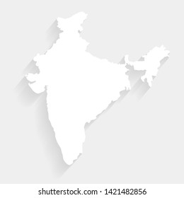 White India Map On Gray Background Stock Vector (Royalty Free) 1421482856 |  Shutterstock