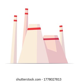 White industrial big pipes. Ready for game design, web, mobile app design. Vector cartoon flat illustration isolated on white backdrop.
