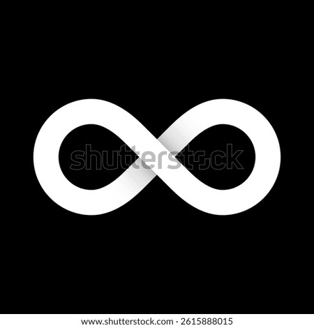 White infinity symbol icon. Vector