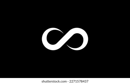 White infinity symbol simple logo