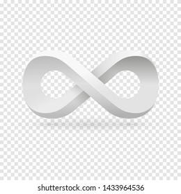 White infinity symbol. Template for your projects. Vector illustration.