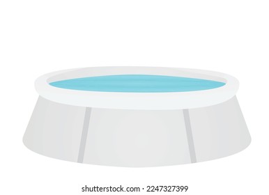 White inflatable pool. vector illustration