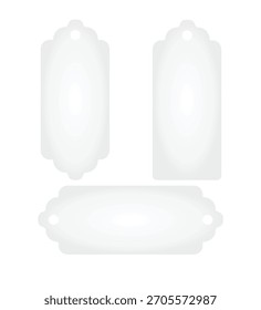 Etiqueta de información blanca. Ilustración vectorial