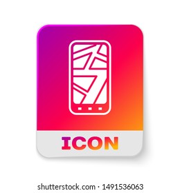 White Infographic of city map navigation icon isolated on white background. Mobile App Interface concept design. Geolacation concept. Rectangle color button. Vector Illustration