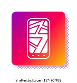 White Infographic of city map navigation icon isolated on white background. Mobile App Interface concept design. Geolacation concept. Square color button. Vector Illustration