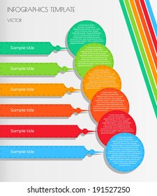 white infographic template with five color elements