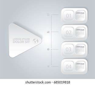 White Infographics vector design and business icon.Vector timeline infographic template.