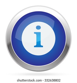White Information icon on blue web app button