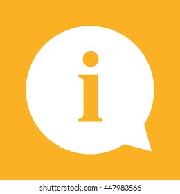 White information sign vector icon. Yellow background