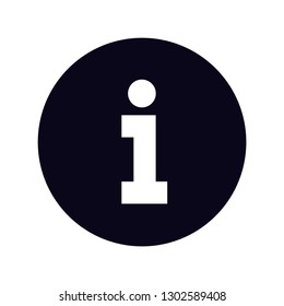 white information symbol icon inside black circle slab serf i
