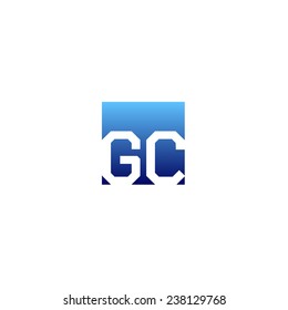 White initials with letter G and letter C vector logo
