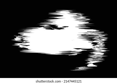 Weißes Farbton Pinselstrich Stroke Frame einzeln auf schwarzem Hintergrund. Vektorgrafik