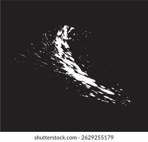 White Ink Splash Texture on Black Background – Abstract Ink Spots Illustration, eps 10