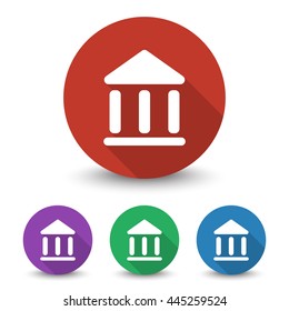 White Institution icon in different colors set
