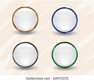White Interface Icons glossy style