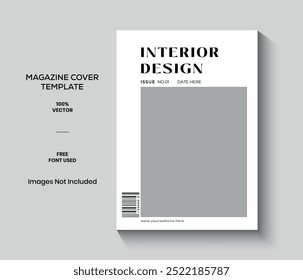 White Interior Design Magazine Cover Template