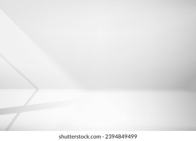 White interior with light of the window. Vector 3d illustration
