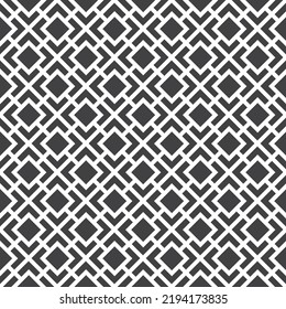 White interlaced pattern on black background. White interlocking pattern on black backdrop.