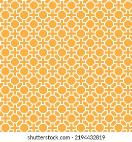 White interlaced pattern on orange background. White interlocking pattern on orange backdrop.