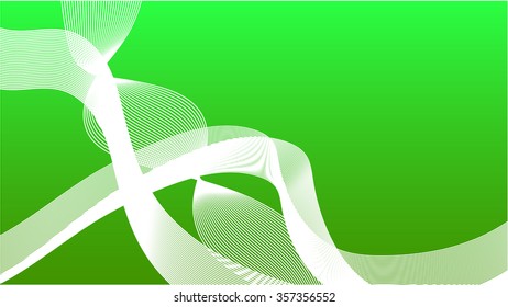 White intertwined lines on green background