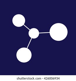 White ion icon vector illustration. Blue background