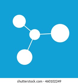 White ion icon vector illustration. Blue background