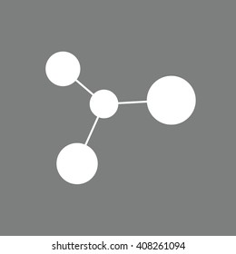 White ion vector illustration. Gray background