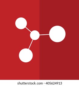 White ion vector illustration. Red background