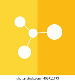 White ion vector illustration. Yellow background