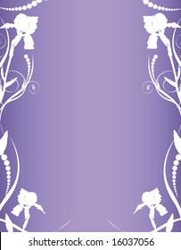 White iris border on purple background