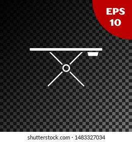 White Ironing board icon isolated on transparent dark background. Vector Illustration White Ironing board icon isolated on transparent dark background. Vector Illustration