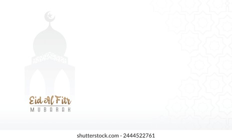White Islamic background design for celebrating Eid al-Fitr, simple, charming and elegant