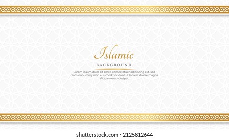 white islamic background with gold list