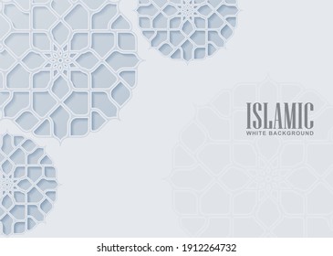 White Islamic background with mandala style