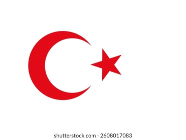 White islamic symbol on white background. Vector illustration