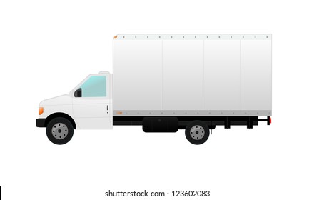 White isolated cargo truck