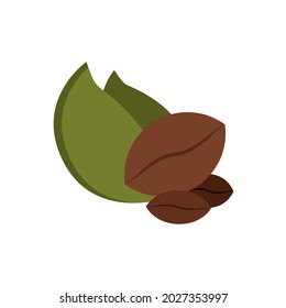 white isolated coffee leaf logo