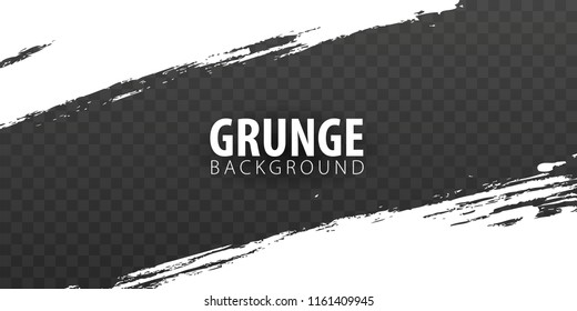 White isolated grunge on dark transparent background. Vector illustration