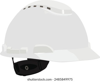 casco aislado blanco, equipo de seguridad, ilustración de sombrero de trabajo totalmente editable, calidad de alta resolución