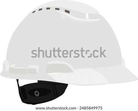 white isolated hardhat, safety equipment, working hat illustration full editable, high resolution quality