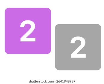 white isolated number 2 two in white background with shadow 2025