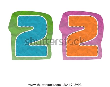 white isolated number 2 two in white background with shadow 2025