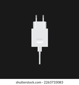 White isolated phone charger vector illustration