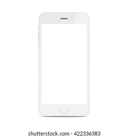 White isolated smart phone with shadow