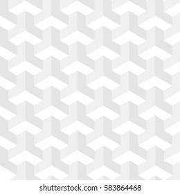 White Isometric Cubes Seamless Vector Patterns
